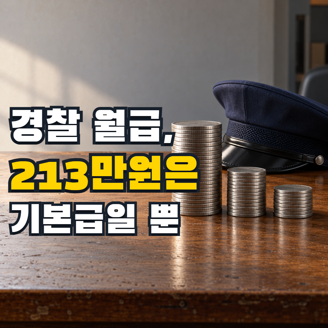 경찰 월급, 213만원은 기본급일 뿐 — 큰 기본급 묶음에 아직 더해지지 않은 작은 묶음들
