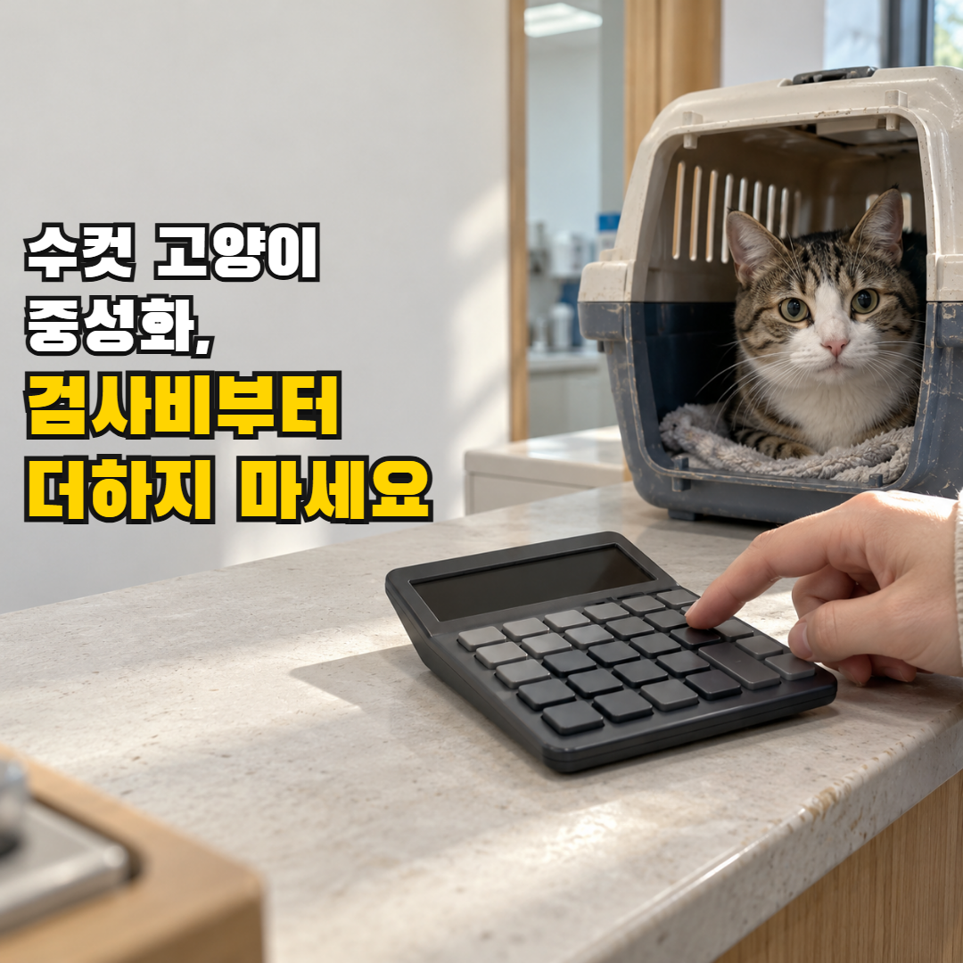 고양이중성화비용, 수컷 고양이 중성화 검사비를 더하기 전에 포함 여부부터 보세요