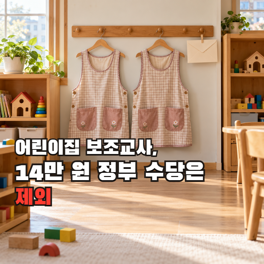 어린이집 보조교사 급여, 같은 4시간이어도 14만 원 정부 수당 대상은 다릅니다
