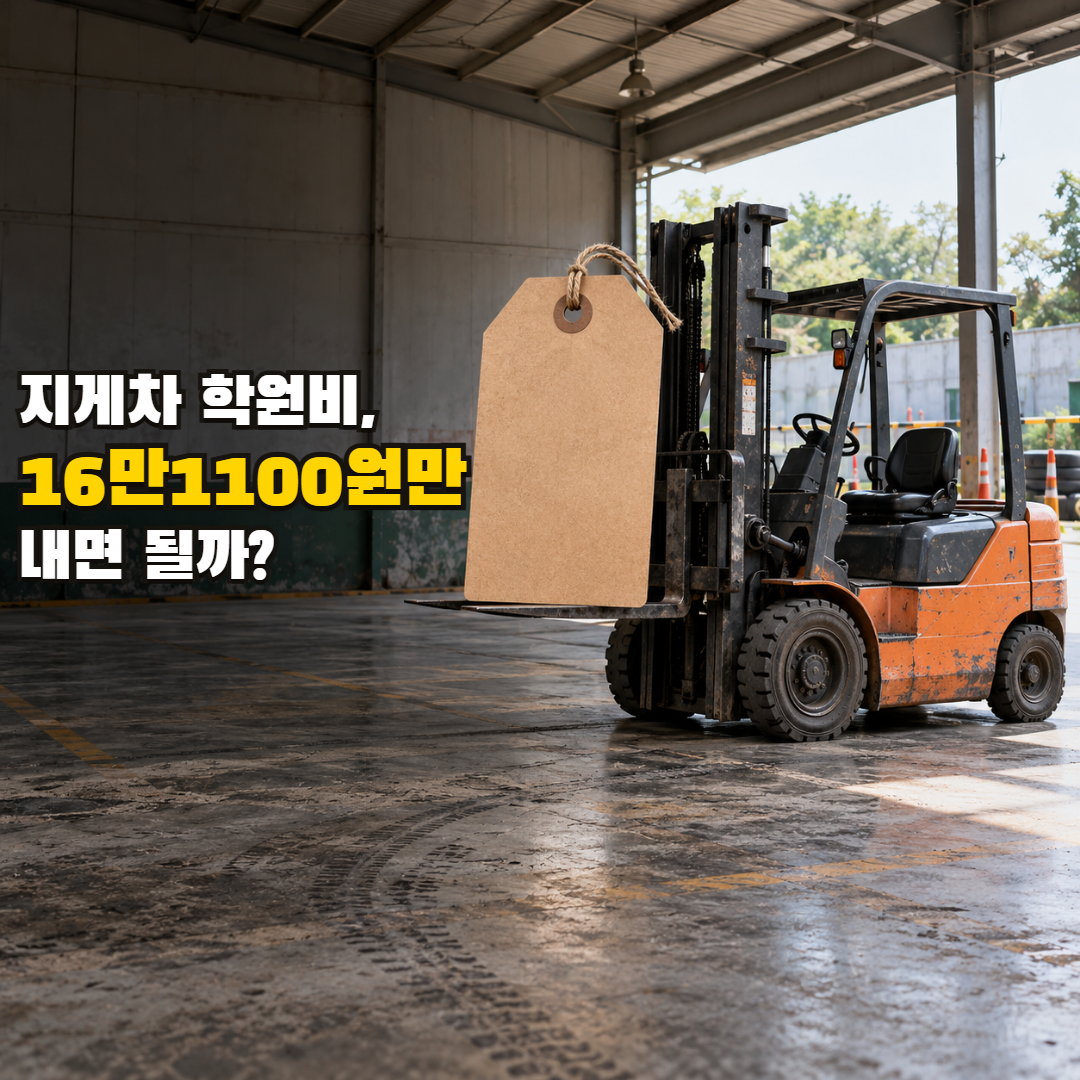 지게차학원비용, 지게차 학원비 16만1100원이 내 결제액일까?