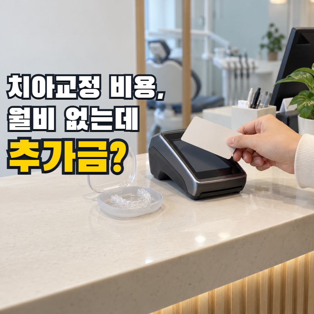 치아교정 비용, 월비 없는데 추가금? — 교정 장치 케이스 옆 결제 단말기에 카드를 대려다 멈춘 손